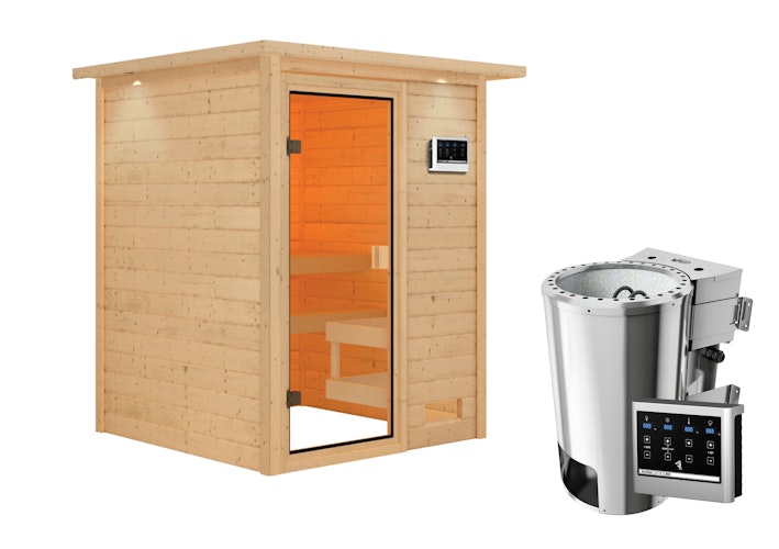 Karibu Woodfeeling Sauna Sandra - 38 mm Massivholz Aktionssauna
