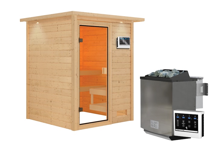 Karibu Woodfeeling Sauna Sandra - 38 mm Massivholz Aktionssauna