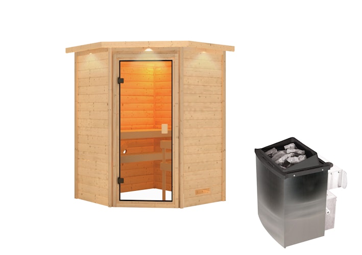 Karibu Woodfeeling Sauna Antonia - 38 mm Massivholz Aktionssauna