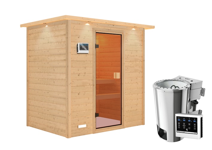 Karibu Woodfeeling Sauna Selena - 38 mm Massivholz Aktionssauna