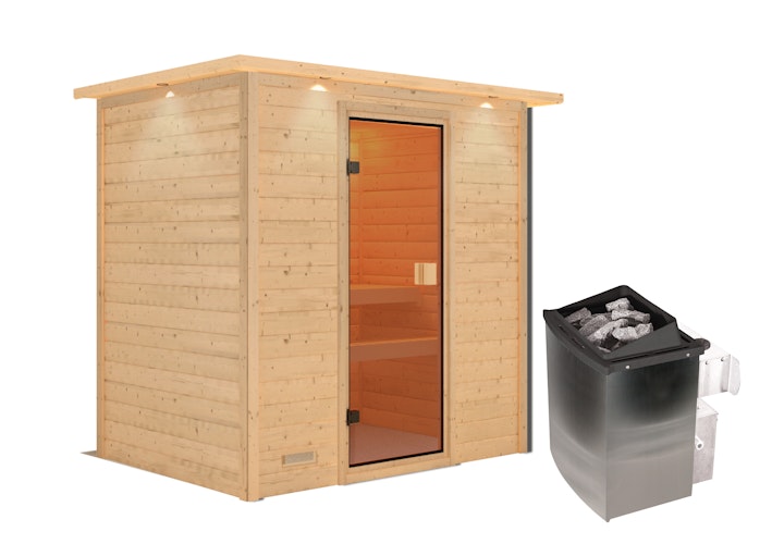 Karibu Woodfeeling Sauna Selena - 38 mm Massivholz Aktionssauna