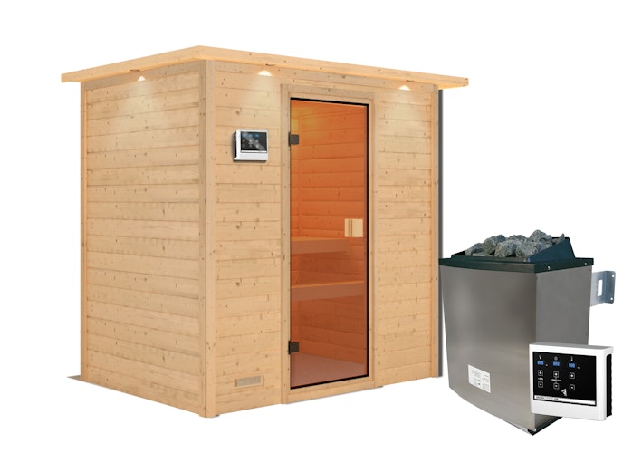 Karibu Woodfeeling Sauna Selena - 38 mm Massivholz Aktionssauna