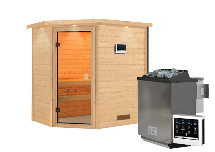 Karibu Woodfeeling Sauna Jella - 38 mm Massivholz Aktionssauna