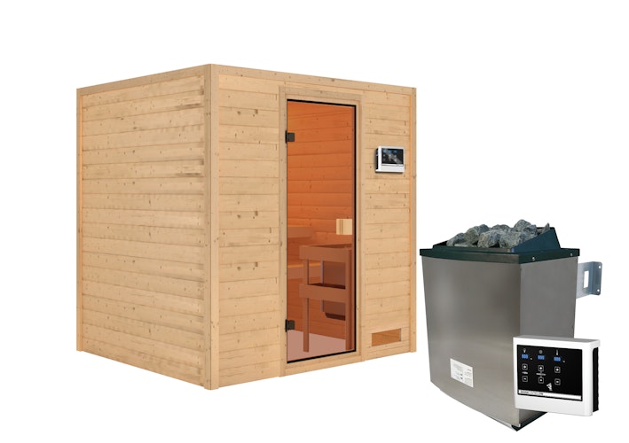 Karibu Woodfeeling Sauna Adelina - 38 mm Massivholz Aktionssauna