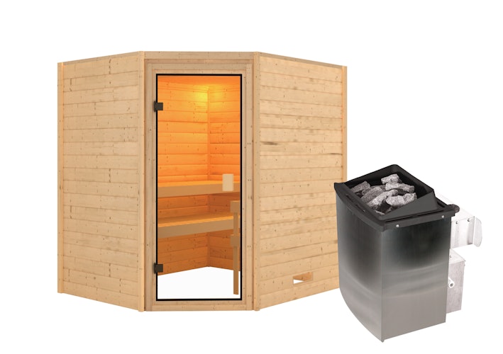 Karibu Woodfeeling Sauna Elea - 38 mm Massivholz Aktionssauna