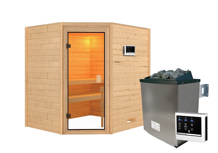 Karibu Woodfeeling Sauna Elea - 38 mm Massivholz Aktionssauna