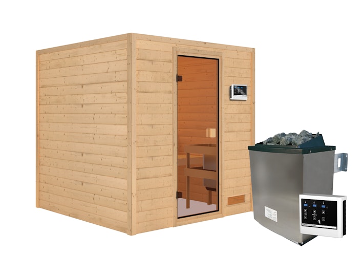 Karibu Woodfeeling Sauna Jara - 38 mm Massivholz Aktionssauna