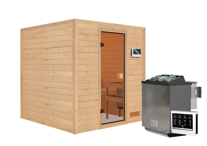 Karibu Woodfeeling Sauna Jara - 38 mm Massivholz Aktionssauna