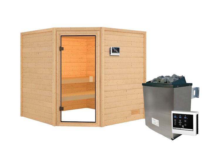 Karibu Woodfeeling Sauna Tilda - 38 mm Massivholz Aktionssauna