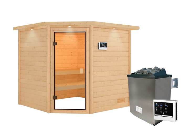Karibu Woodfeeling Sauna Tilda - 38 mm Massivholz Aktionssauna