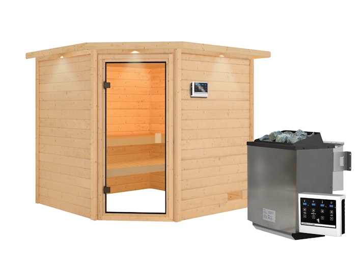 Karibu Woodfeeling Sauna Tilda - 38 mm Massivholz Aktionssauna