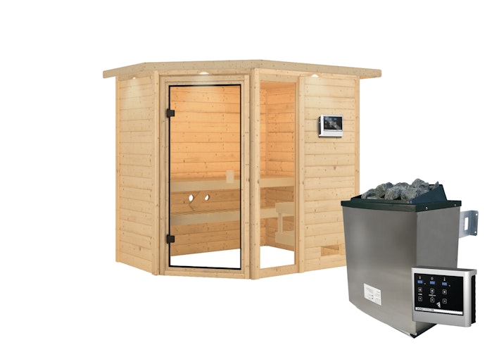 Karibu Woodfeeling Sauna Jada - 38 mm Massivholz Aktionssauna