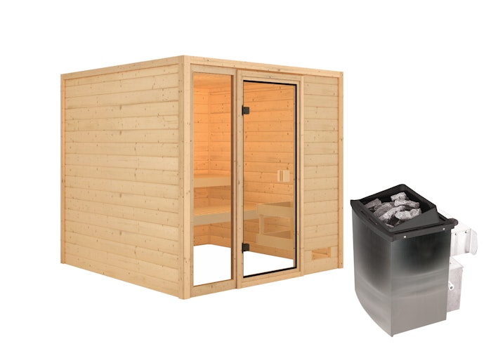 Karibu Woodfeeling Sauna Jutta - 38 mm Massivholz Aktionssauna