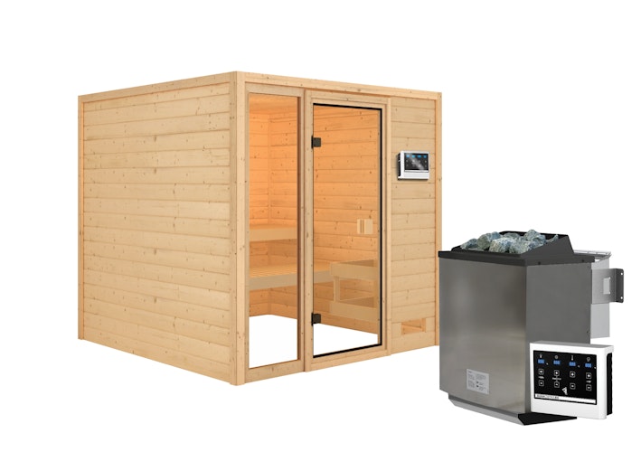 Karibu Woodfeeling Sauna Jutta - 38 mm Massivholz Aktionssauna