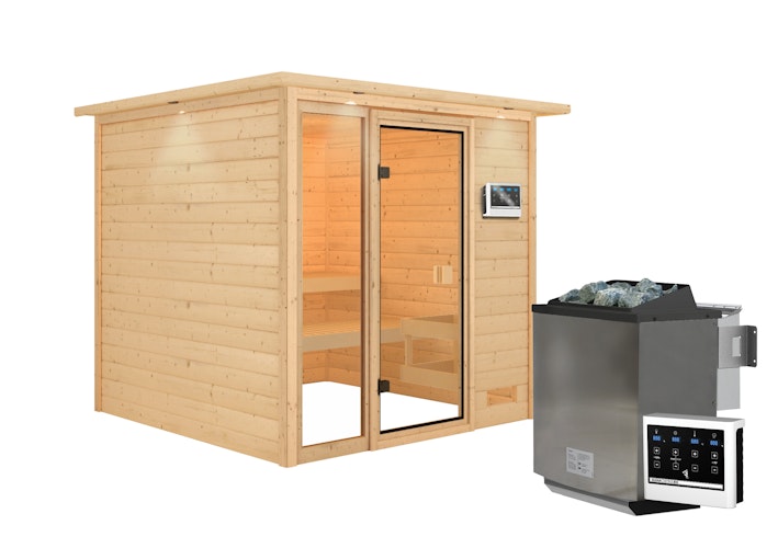 Karibu Woodfeeling Sauna Jutta - 38 mm Massivholz Aktionssauna