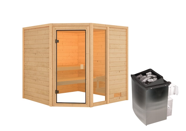 Karibu Woodfeeling Sauna Tabea - 38 mm Massivholz Aktionssauna
