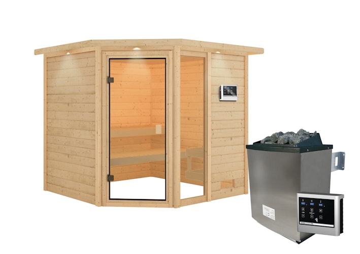 Karibu Woodfeeling Sauna Tabea - 38 mm Massivholz Aktionssauna