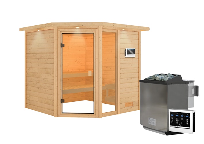 Karibu Woodfeeling Sauna Tabea - 38 mm Massivholz Aktionssauna
