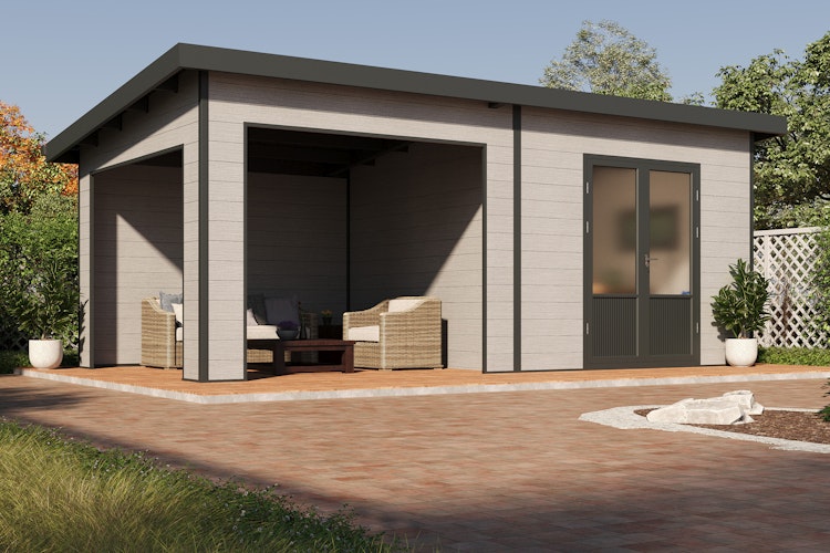 Wolff Finnhaus WPC Gartenhaus Tona 6030 - 28 mm