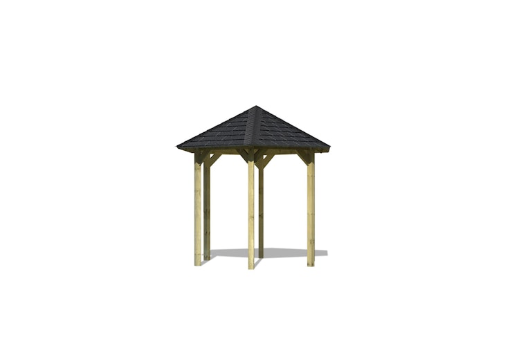 Karibu 6-Eck Pavillon Lissabon kesseldruckimprägniert Sparset inkl. Dachschindeln