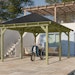 Karibu 4-Eck Pavillon Perida kesseldruckimprägniert Sparset inkl. DachschindelnBild