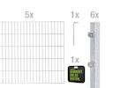 Vorschaubild Alberts® Doppelstabmatten 6/5/6 Komplettset 2-50 Meter inkl. Pfosten mit Klemmlasche