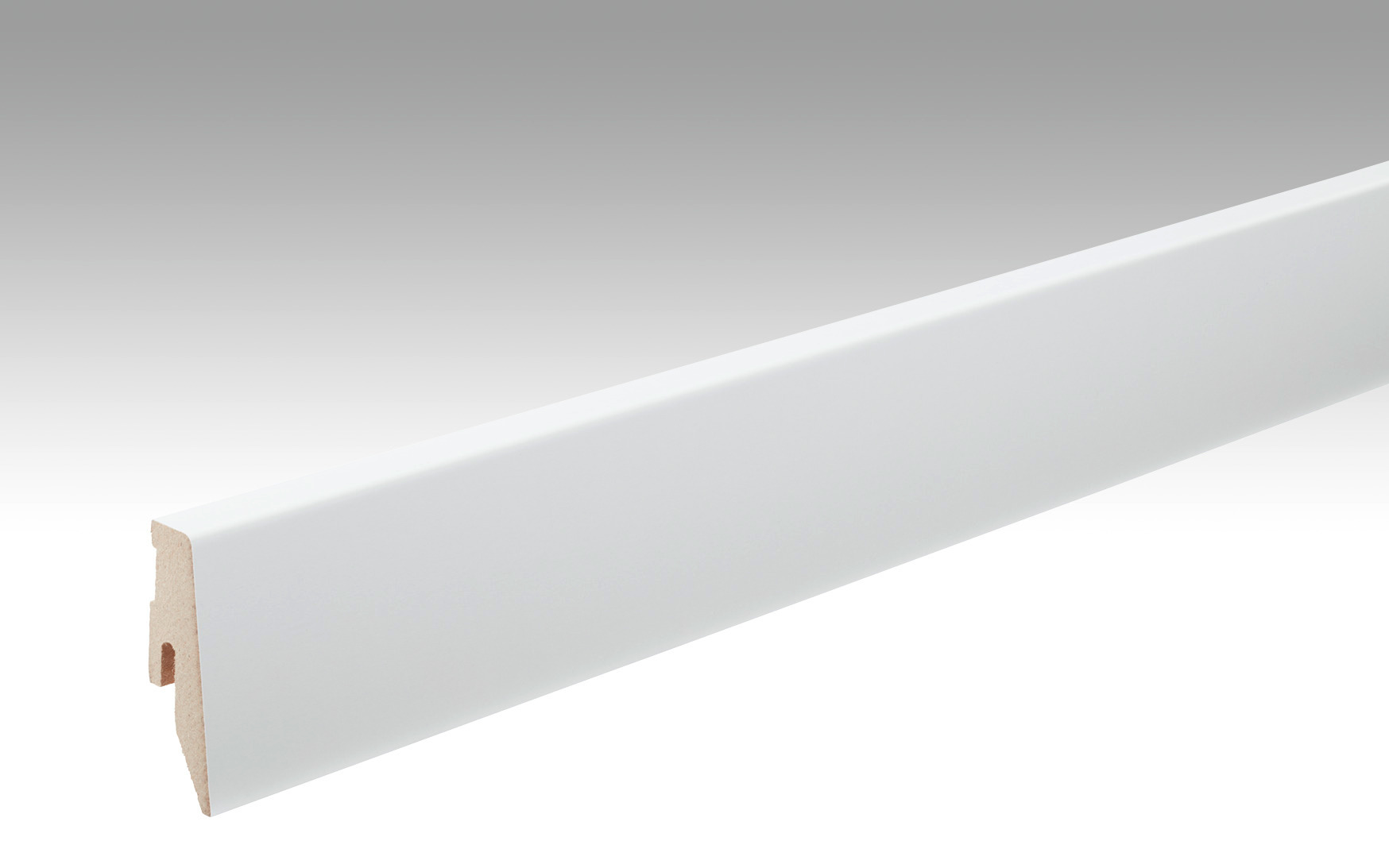 Vorschaubild Galerie MeisterWerke MEISTER Fussleiste Profil 3 PK Uni weiß glänzend DF 324 - 2380 mm