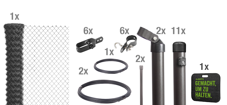 Alberts® Maschendraht Komplettset zum Einbetonieren
