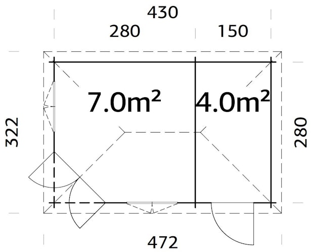 Palmako Pavillon Melanie 11 m² - 28 mm