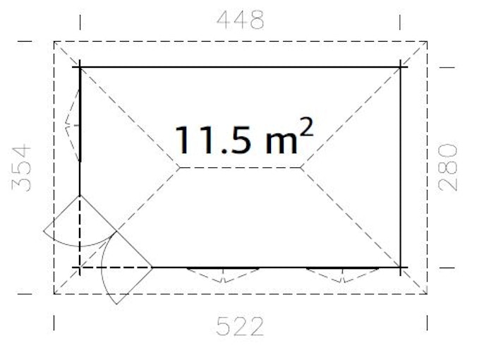 Palmako Pavillon Melanie 11,5 m² - 28 mm