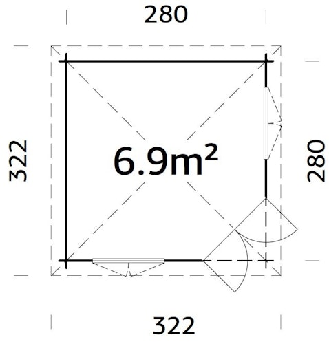 Palmako Pavillon Melanie 6,9 m² - 44 mm