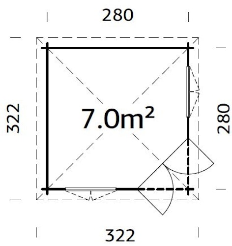 Palmako Pavillon Melanie 7 m² - 28 mm