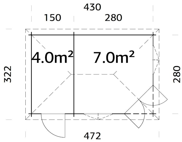 Palmako Pavillon Melanie 11 m² - 28 mm