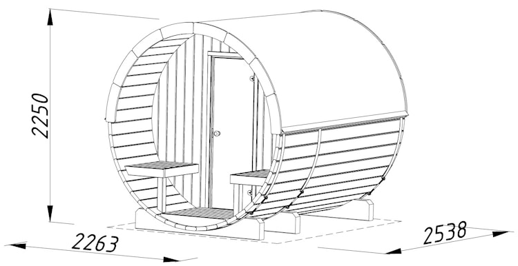 Palmako Saunafass Anita 1,3 + 0,7m²