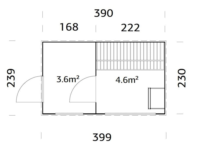 Palmako Gartensauna Grace 8,2 m² - 56 mm