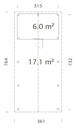 Palmako Carport Robert 23,1 m² mit Geräteraum