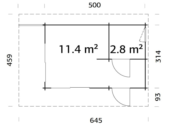 Palmako Ferienhaus Cecilia 14,2 m² Slide Plus - 70 mm
