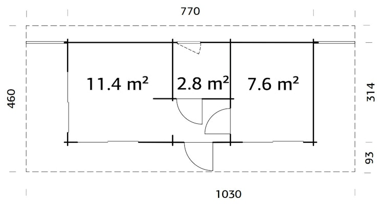 Palmako Ferienhaus Cecilia 21,8 m² Slide Plus - 70 mm