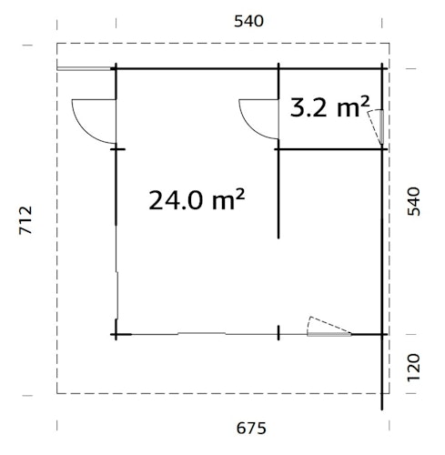 Palmako Ferienhaus Cecilia 27,2 m² Slide Plus - 70 mm