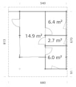 Vorschaubild Palmako Ferienhaus Cecilia 30,0 m² Slide Plus - 70 mm
