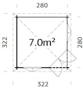 Palmako Pavillon Melanie 7 m² Low - 28 mm
