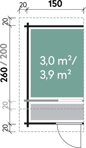 Wolff Finnhaus Anbauschuppen 28-XS/28-A/40-B Satteldach