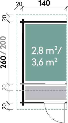 Wolff Finnhaus Anbauschuppen 28-XS/28-A Flachdach Bild