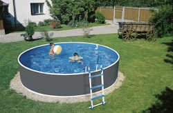 B-Ware myPOOL Swimming Pool Poolset Splash mit Kartuschen Filteranlage - grau Ø 3,55 x 0,90 m Aktionsangebot