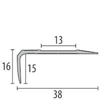 Parkettfreund Treppenkantenprofil »Reno-TK«-Treppenkantenprofil PF 711 F3 poliert 1000x38 mm - 0 - 14 mm Aluminium poliert gerillt; für Gleitschutzeinlagen