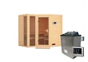 Vorschaubild Karibu Sauna Amara-Massivholzsauna 38 mm -Eckeinstieg - Exklusivoptik