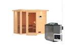 Vorschaubild Karibu Sauna Amara-Massivholzsauna 38 mm -Eckeinstieg - Exklusivoptik