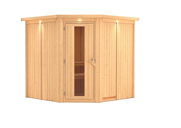 Karibu Sauna Jarin mit Eckeinstieg 68 mm