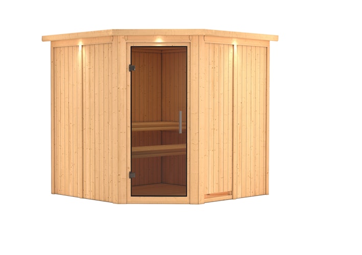 Karibu Sauna Jarin mit Eckeinstieg 68 mm