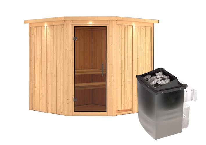 Karibu Sauna Jarin mit Eckeinstieg 68 mm